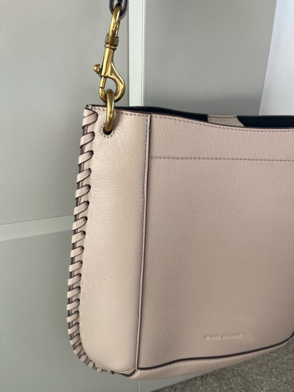 isabel marant oskan bag Leather Crossbody Saddle Bag in Beige - Picture 8 of 15